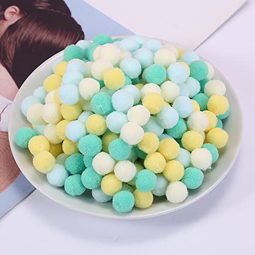 500 Stück Bunte Mini Pompons,15mm Pompom Bälle Kleine Bommeln,Flauschigen Plüschbälle Filzkugeln Deko für Geburtstag & Hochzeit Party Dekorieren Lustige DIY Nähen Basteln Handwerk,Blau Gelb Weiß von Duories