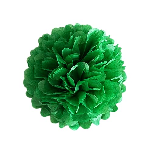 6 Stück Deko Pompons Seidenpapier Pompoms Papier Blumen Pom Poms, Dekorpapier Blumenpuscheln für Party Hochzeitsdeko Festival Geburtstag Baby-Shower Weihnachten Gartenparty Deko,Dunkelgrün von Duories