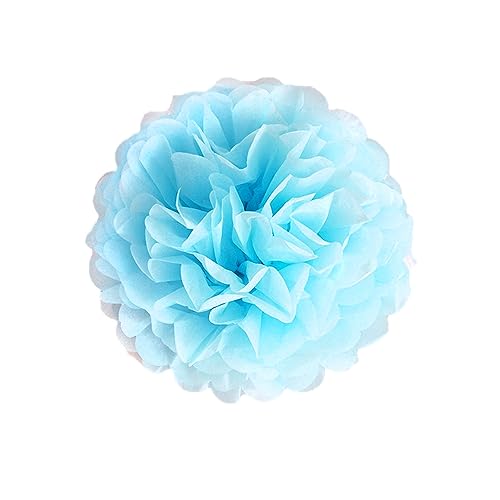 6 Stück Deko Pompons Seidenpapier Pompoms Papier Blumen Pom Poms, Dekorpapier Blumenpuscheln für Party Hochzeitsdeko Festival Geburtstag Baby-Shower Weihnachten Gartenparty Deko,Hellblau von Duories