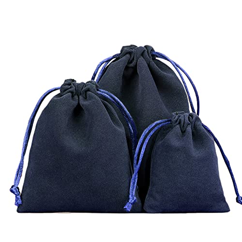 6 Stück Samtbeutel Schmuckbeutel, Kleine Stoff Beutel mit Kordelzug, Samt Säckchen Geschenkbeutel Stoffsäckchen zum Befüllen für Schmuck Hochzeit Weihnachten Geburtstag Party Geschenk,5x7cm Navy blau von Duories