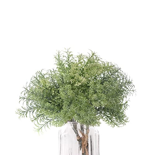 6PCS Kunstpflanze Wormwood Künstlich Simulierte Pflanzen Deko 44cm Fake Artemisia für Feiertags-Esstischdekoration Party Weihnacht Hochzeitsstrauß Heimdekoration Blumenarrangement,Dunkelgrün von Duories