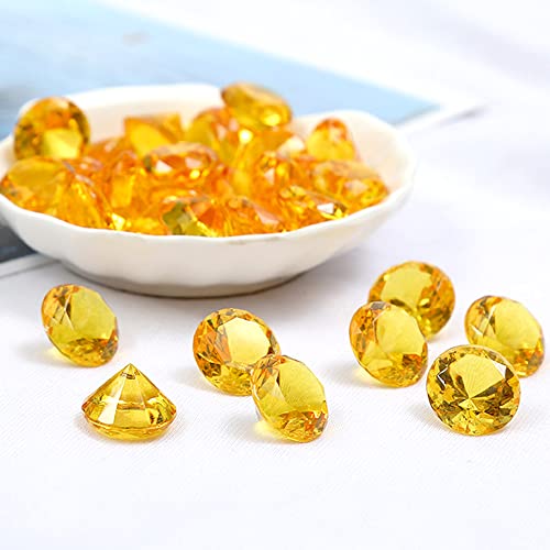 Duories 120 Stück Acryl Diamanten Dekosteine,Acryl Diamant Edelsteine Streudeko Tischdeko Acrylschmuck für Hochzeit Geburtstag Weihnachten Party Vasenfüller Piratenparty Schatzsuche Dekoration,Gold von Duories