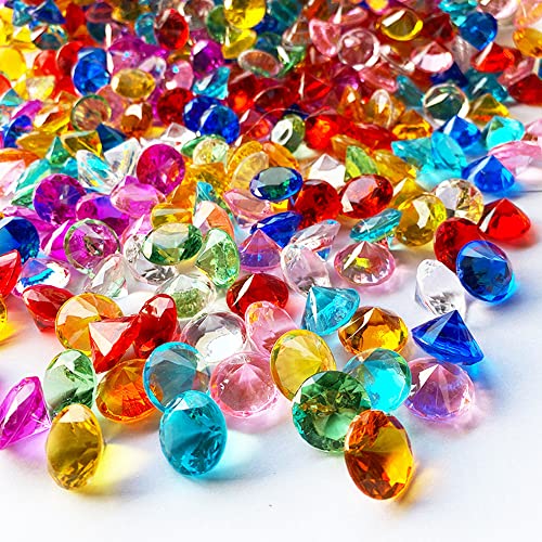 Duories 120 Stück Acryl Diamanten Dekosteine,Acryl Diamant Edelsteine Streudeko Tischdeko Acrylschmuck für Hochzeit Geburtstag Weihnachten Party Vasenfüller Piratenparty Schatzsuche Dekoration,Bunte von Duories