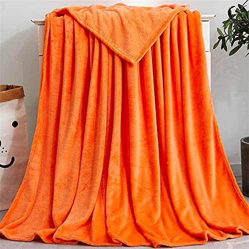 Duories Flauschige Kuscheldecke Wohndecke Couchdecke,Super Weiche Warm Flanell Fleecedecke Plüschdecke,Sofadecke,Tagesdecke oder Wohnzimmerdecke Bettüberwurf für Couch Bett Tv-Decken,Orange 70X100cm von Duories