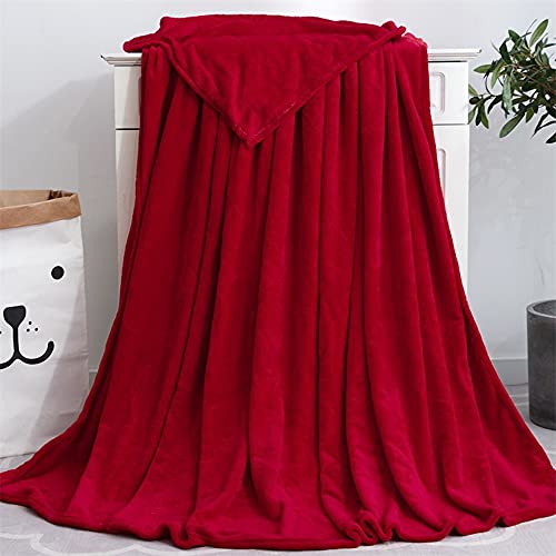 Duories Flauschige Kuscheldecke Wohndecke Couchdecke,Super Weiche Warm Flanell Fleecedecke Plüschdecke,Sofadecke,Tagesdecke oder Wohnzimmerdecke Bettüberwurf für Couch Bett Tv-Decken,Rot 50X70cm von Duories