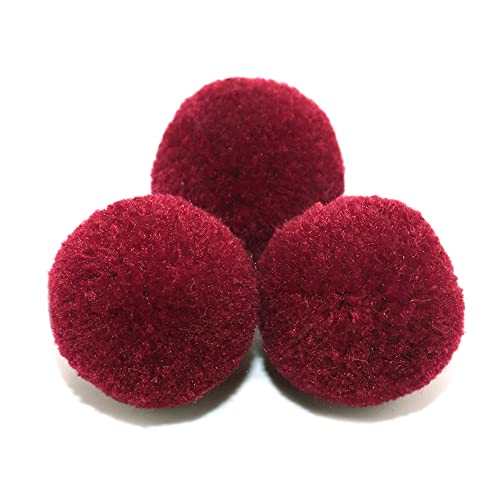 Duories Pompons zum Basteln,10 Stück 50mm Bunte Bommeln Bälle,Pom Poms für Kunsthandwerk,Pompons Bälle für Ostern,Weihnachten,Bunte Pompons für DIY Basteln Tischdekoration Geburtstagsdeko,Weinrot von Duories