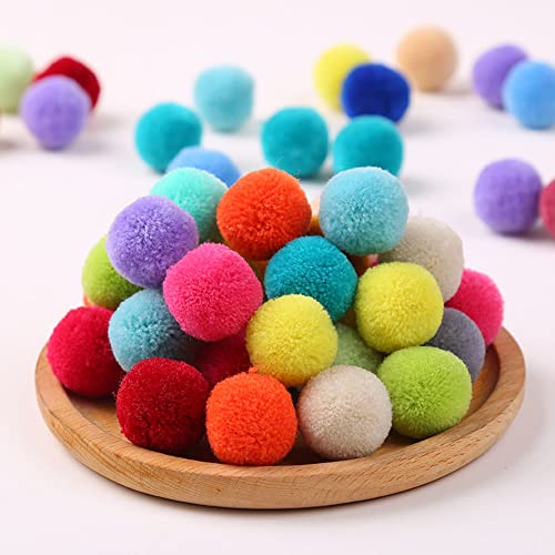 Duories Pompons zum Basteln,50 Stück 25mm Bunte Bommeln Bälle,Pom Poms für Kunsthandwerk,Pompons Bälle für Ostern,Weihnachten,Bunte Pompons für DIY Basteln Tischdekoration Geburtstagsdeko,Mischfarbe von Duories