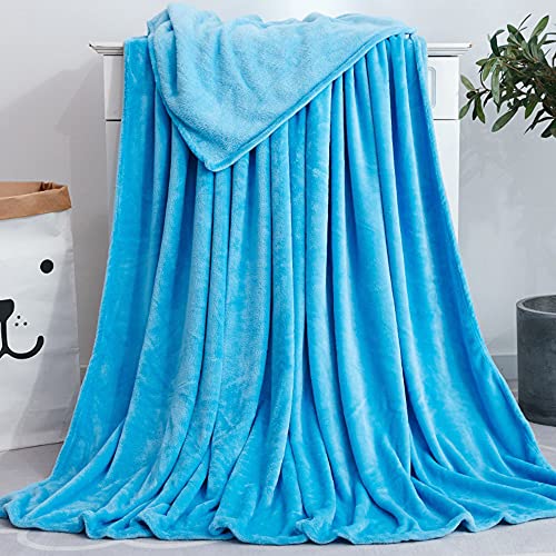 Flauschige Kuscheldecke Wohndecke Couchdecke,Super Weiche Warm Flanell Fleecedecke Plüschdecke,Sofadecke,Tagesdecke oder Wohnzimmerdecke Bettüberwurf für Couch Bett Tv-Decken,Himmelblau 120X200cm von Duories