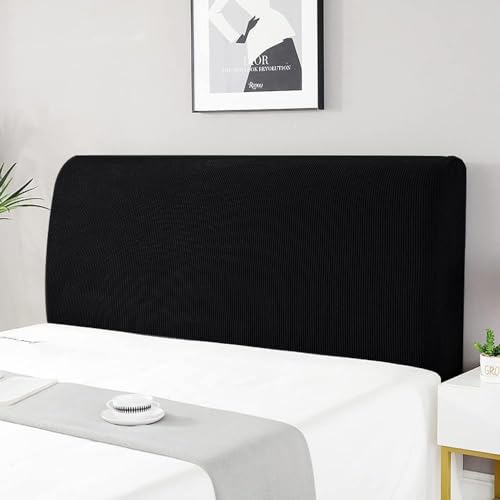 Kopfteilbezug für Bett,Stretch Bett Kopfteil Husse,Dehnbare Saubdichte Schutzhülle Bett Kopfteil Bezug Bettkopfteil Hussen Abdeckung Cover für Gepolsterte Schlafzimmer Kopfteil,170-190cm Schwarz von Duories