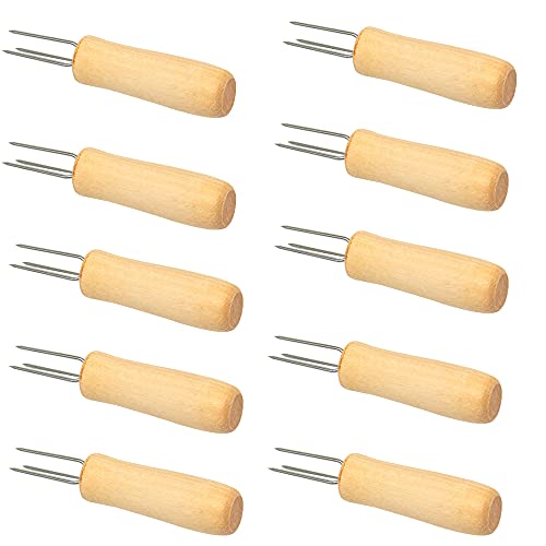 Maiskolbenhalter-Set,10 Stück Mais Halter Edelstahl Holzgriff Maiskolben Spieße,Mais Picks für BBQ,3 Zinken Mais-Gabel Zuckermais Halter für Pellkartoffel Food Fruit Forks,Küche Werkzeug Corn Holder Maiskolbenhalter-Set,10 Stück Mais Halter Edelstahl Holzgriff Maiskolben Spieße,Mais Picks für BBQ,3 Zinken Mais-Gabel Zuckermais Halter für Pellkartoffel Food Fruit Forks,Küche Werkzeug Corn Holder von Duories