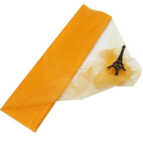 Organza Dekostoff 48cm x 10m, zum Nähen Brautschleiern,Petticoats,Röcken,Organzastoff Dekoband für Hochzeit Party Bankett Deko Tischläufer Geschenk-Schleife DIY Handwerk Weihnachten Deko,Dunkelgelb von Duories