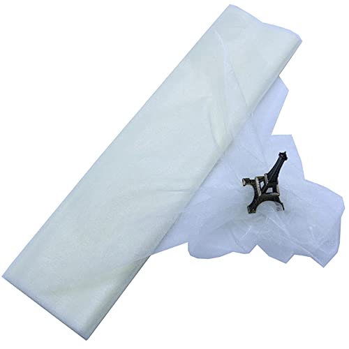 Organza Dekostoff 48cm x 10m, zum Nähen Brautschleiern,Petticoats,Röcken,Organzastoff Dekoband für Hochzeit Party Bankett Deko Tischläufer Geschenk-Schleife DIY Handwerk Weihnachten Deko,Beige von Duories