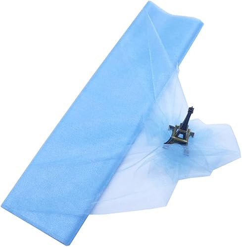 Organza Dekostoff 48cm x 10m, zum Nähen Brautschleiern,Petticoats,Röcken,Organzastoff Dekoband für Hochzeit Party Bankett Deko Tischläufer Geschenk-Schleife DIY Handwerk Weihnachten Deko,Blau von Duories