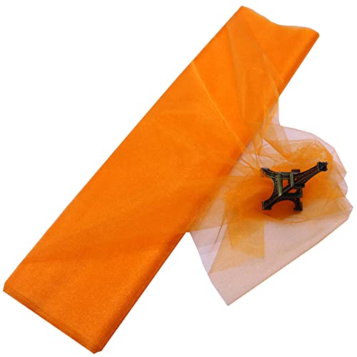 Organza Dekostoff 48cm x 10m, zum Nähen Brautschleiern,Petticoats,Röcken,Organzastoff Dekoband für Hochzeit Party Bankett Deko Tischläufer Geschenk-Schleife DIY Handwerk Weihnachten Deko,Orange von Duories