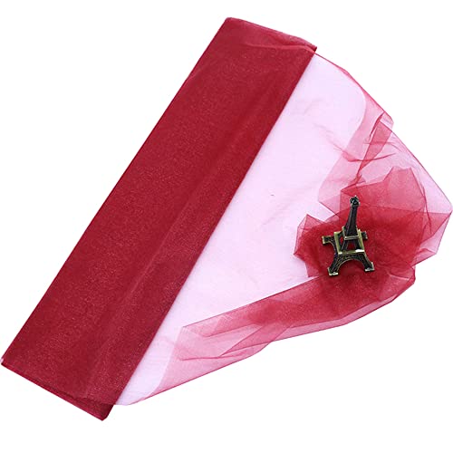Organza Dekostoff 48cm x 10m, zum Nähen Brautschleiern,Petticoats,Röcken,Organzastoff Dekoband für Hochzeit Party Bankett Deko Tischläufer Geschenk-Schleife DIY Handwerk Weihnachten Deko,Weinrot von Duories