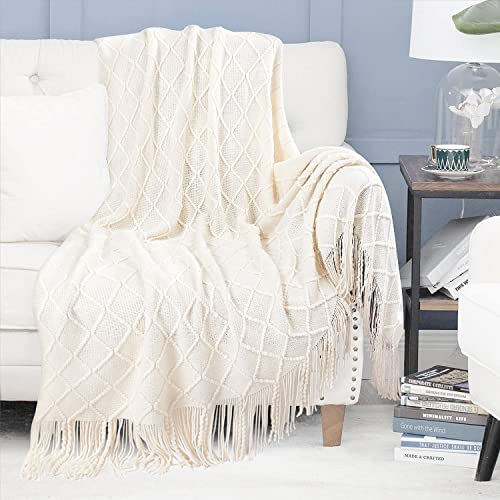 Sofadecke,Kuscheldecke Stricken Kleine Decke Couchdecke,Weich Wolldecke Wohndecken Quaste Gestrickt Decke Schlafdecke Bettdecke Klimaanlage Decke Autodecke für Couch,Büro,Auto,Sofa,Bett,127*230 Beige von Duories