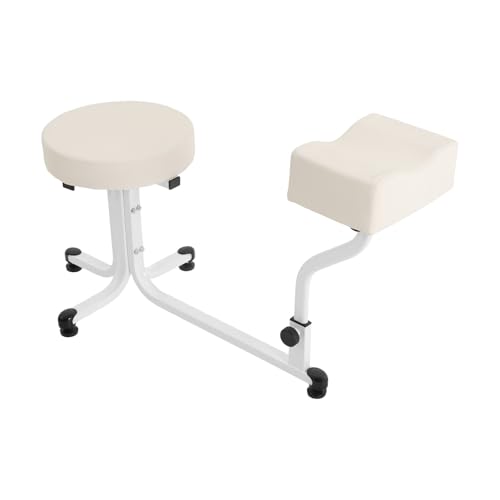 Duoruameng Pediküre Stuhl Hocker, 2 in 1 Fußpflege Stuhl mit Fußstütze, Maniküre Fußpflege Tattoo Fußhocker für Nagel Salon Massage (Weiß) von Duoruameng