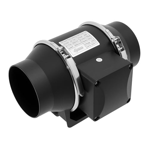 Duoruameng Rohrventilator, 220m³/h Abluftventilator Rohrlüfter 2600 U/min, Ø100 mm, Geräuscharm Für Lagerhallen, Keller, Garage von Duoruameng