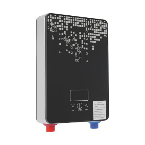 Mini Durchlauferhitzer, 6500W Elektrische Warmwasserbereiter mit LED-Display und Handbrause, Sofortheizung 55°C für Bad Küche Dusche von Duoruameng