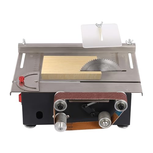 Mini Tischsäge, 2-in-1 Multifunktions Tischsäge Bandschleifer mit 4 Klingen, 7-Gang,10000 U/min, Schnitttiefe 33mm Mini Tischsäge, 2-in-1 Multifunktions Tischsäge Bandschleifer mit 4 Klingen, 7-Gang,10000 U/min, Schnitttiefe 33mm von Duoruameng