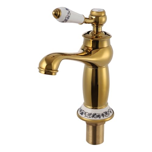 Retro Wasserhahn, Bad Waschtischarmatur Messing Einhebelmischer Armatur, Gold Retro Wasserhahn, Bad Waschtischarmatur Messing Einhebelmischer Armatur, Gold von Duoruameng
