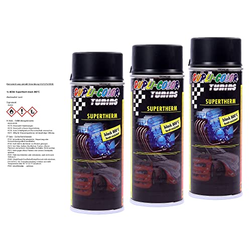 DUPLI COLOR 3x 400ml Supertherm black 800°C von DUPLI-COLOR
