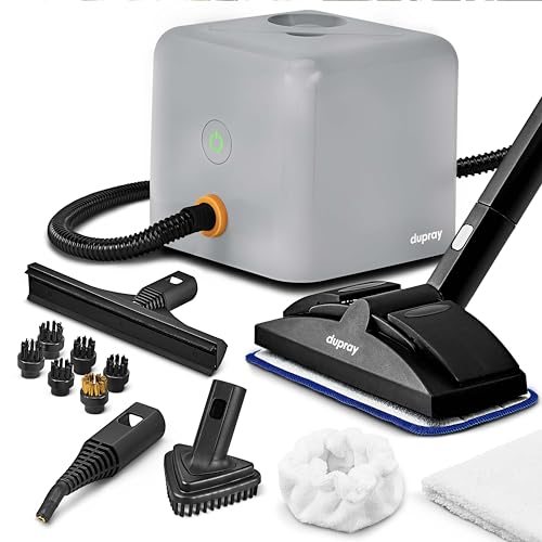 Dupray Neat Dampfreiniger – Vielseitiger Hochleistungs-Dampfreiniger für Zuhause: Böden, Möbel, Autos und mehr (EU-Stecker, Neat Plus + 17 Zubehörteile) von Dupray