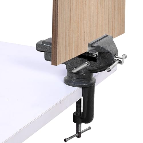 Duqulle Klemmbank - Robuste Werkbankzwinge Für Holzwerken,360° Schwenkbarer Sockel Feststehendes Werkzeug Für Heimwerker Metallbearbeitung Schraubstock Fräsen Schweißen Arbeitsplatz von Duqulle