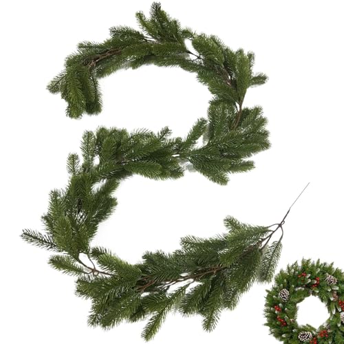Duqulle Künstliche Kieferngirlande Echt wirkend, Kunstliche Tannengirlande Aus Zedernoptik, Mit Aufhänger Für Tisch Innen Außen Zuhause Bauernhaus Kamin Party Treppen Für Dekoration Und Saisonale Duqulle Künstliche Kieferngirlande Echt wirkend, Kunstliche Tannengirlande Aus Zedernoptik, Mit Aufhänger Für Tisch Innen Außen Zuhause Bauernhaus Kamin Party Treppen Für Dekoration Und Saisonale von Duqulle