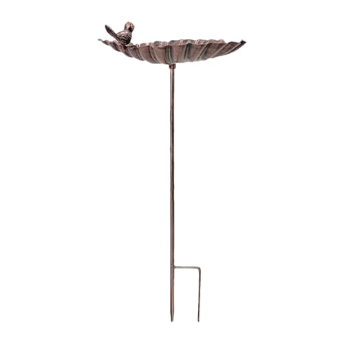 Duqulle Vogelbad Für Draußen - Stehendes Metall Vogelbad Für Garten - Gusseiserne Blattförmige Schale Für Garten Terrasse Vogelbeobachtung von Duqulle