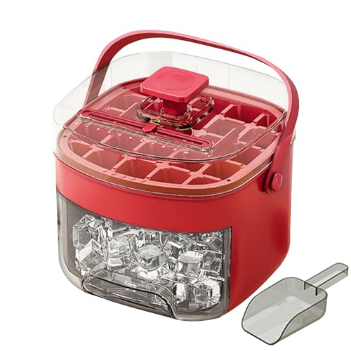 Eiswürfelbehälter Mit Deckel Und Behälter, 48 Eiswürfelformen, Wiederverwendbare Eiswürfelbereiter Für Den Gefrierschrank, Alle Eiswürfel In Einer Presse Herauslösen, Mit Eiskratzer, Antihaft von Duqulle