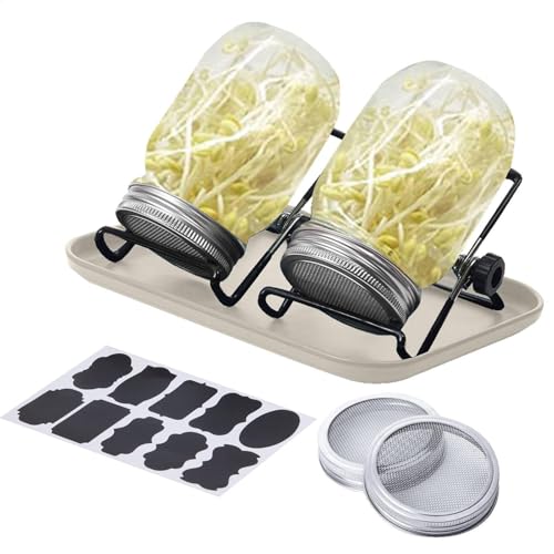Keimset, Sprossen-Keimungssets, Keimdeckel aus Edelstahl, Keimglas Deckel Mit Edelstahl Keimständern Für Weit und Weithals Einmachgläser Für Anbau Von Bio-Sprossen Keimset, Sprossen-Keimungssets, Keimdeckel aus Edelstahl, Keimglas Deckel Mit Edelstahl Keimständern Für Weit und Weithals Einmachgläser Für Anbau Von Bio-Sprossen von Duqulle