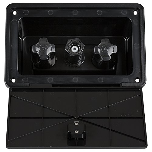Dura Faucet DF-SA185-BK RV Außensprühbox mit Warm/Kalt-Schnellanschluss-Wasserhahn (schwarz) von Dura Faucet