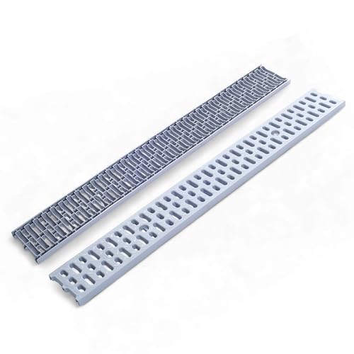 Abdeckrost Stegrost PP 100 cm Klasse A-15 für Rinnensystem (für Standardrinnen, Maxpol Domelo Durabern) (PP Grau) von Durabern