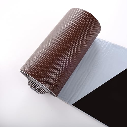 DURABERN WANDANSCHLUSSBAND | Dach Kaminanschlussband 3D Struktur Dachabdeckung Aluminiumband | Selbstklebend | hochwertiges Aluminium und Butyl (Braun (RAL8017)) von Durabern