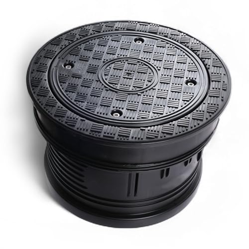 Schachtdeckel Schachtabdeckung Kanaldeckel DN400 Schwarz Schachtabdeckung | Rohr Deckel | 1,5 t - 7,5 t (DN400 3t full) von Durabern