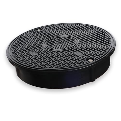 Schachtdeckel Schachtabdeckung Kanaldeckel DN400 Schwarz Schachtabdeckung | Rohr Deckel | 1,5 t - 7,5 t (DN400 7.5t) von Durabern