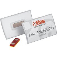 10 DURABLE CLICK FOLD Namensschilder mit Magnet 9,0 x 5,4 cm von Durable