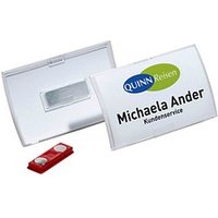 10 DURABLE Click Fold Namensschilder mit Magnet 7,5 x 4,0 cm von Durable