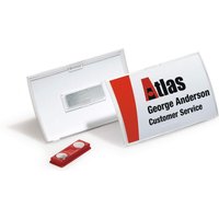 DURABLE CLICK FOLD Namensschilder 40 x 75 mm mit Magnet PP - 10 Stück von Durable