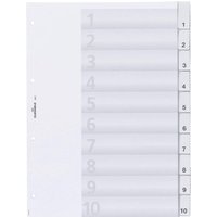 DURABLE Ordnerregister Vollformat 1-10 transparent 10-teilig - 1 Satz von Durable
