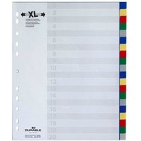 DURABLE Ordnerregister Vollformat, Überbreite blanko blau, gelb, rot, grün, grau 20-teilig, 1 Satz DURABLE Ordnerregister Vollformat, Überbreite blanko blau, gelb, rot, grün, grau 20-teilig, 1 Satz von Durable
