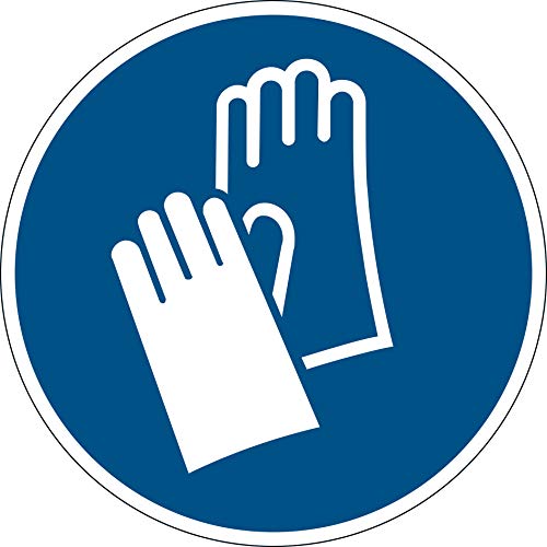 Durable Bodenaufkleber Handschutz benutzen, ablösbar, Ø 43 cm, blau, 103906 von Durable