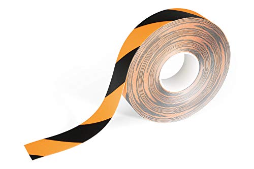 Durable Bodenmarkierungsband Duraline, zweifarbig, selbstklebend und wiederablösbar, 50 mm x 0,5 mm x 15 m, gelb/schwarz, 1043130 von Durable