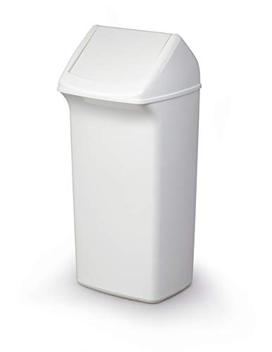 Durable Abfallbehälter mit Schwingdeckel Durabin Flip, 40 Liter, 1 Stück, weiß, 1809798010 von Durable
