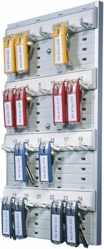 Durable Schlüsselbrett groß Key Board 24, mit Schlüsselhakenleiste für 24 Schlüssel, grau, 195610 von Durable