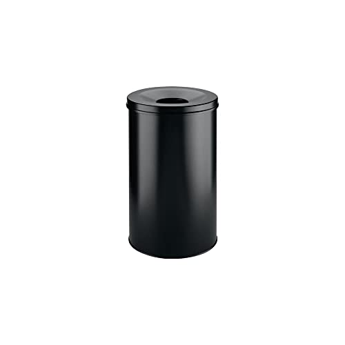 Durable Papierkorb Safe rund, selbstlöschender Deckel, 60 Liter, schwarz, 330701 von Durable