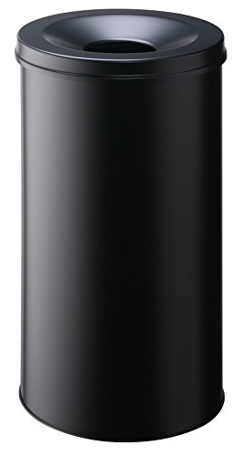 Durable Papierkorb Safe rund, selbstlöschender Deckel, 60 Liter, schwarz, 330701 von Durable