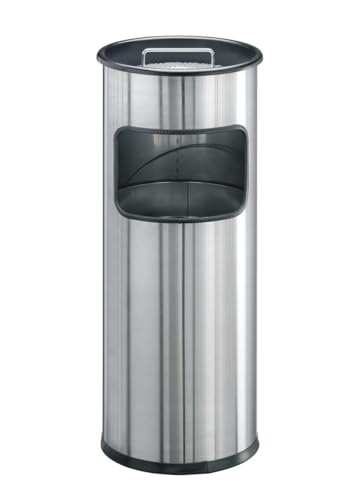 Durable Papierkorb Edelstahl 17 Liter, mit Ascher, rund, silber, 337323 Durable Papierkorb Edelstahl 17 Liter, mit Ascher, rund, silber, 337323 von Durable