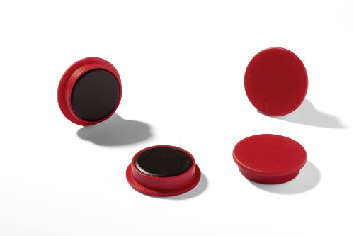 Durable Magnete (21 mm, 210p) 6 Stück rot, für Pinnwand, Kühlschrank & Co., 470203 von Durable